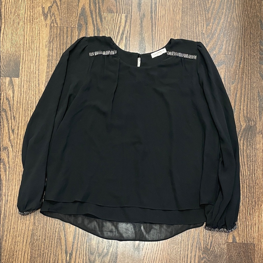 Black Women's Top with Beaded Details